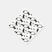 Stilvolles schwarzes Muster von Katzen und Flederm Serviette (Ecke)