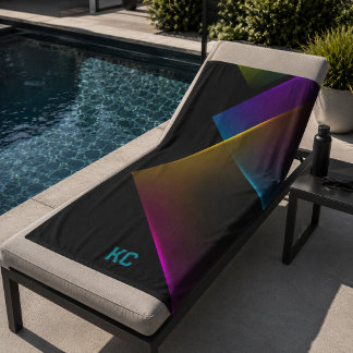 Stilvolles schwarzes neon-geometrisches Monogramm Strandtuch
