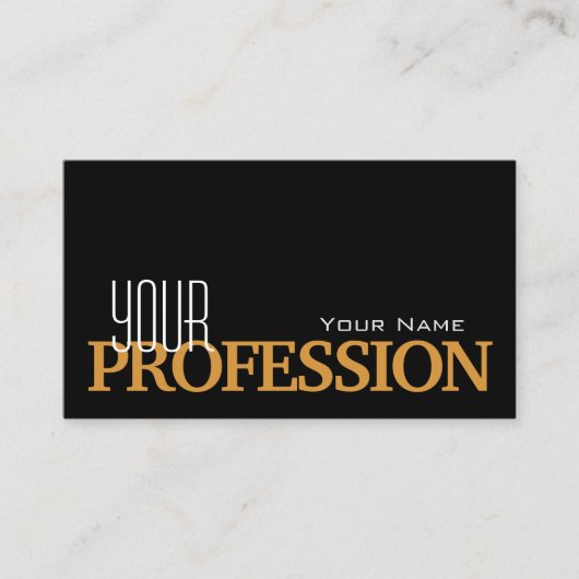 Stilvolles Schwarzes Orange Einfach und Beruflich Visitenkarte (Vorderseite)