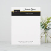 Stilvolles Schwarzweiß-Design Briefbogen (Stehend Vorderseite)