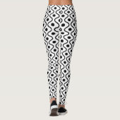 Stilvolles Schwarzweißmuster Leggings (Rückseite)