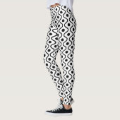 Stilvolles Schwarzweißmuster Leggings (Links)