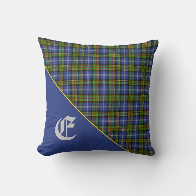 Stilvolles Scottish Estes Clantartan-Monogramm Kissen (Vorderseite)