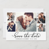 Stilvolles Script 3 Foto Collage Wedding Save The Date (Vorderseite)