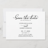 Stilvolles Script 3 Foto Collage Wedding Save The Date (Rückseite)