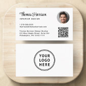 Stilvolles Script Beruflich Logo QR Code Foto Visitenkarte