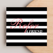 Stilvolles Script Black & White Stipes Beautician Empfehlungskarte