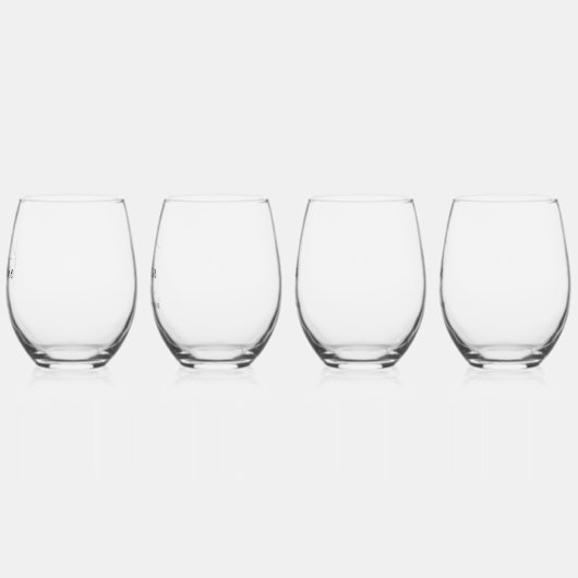 Stilvolles Script-Brautparty Personalisiert Weinglas Ohne Stiel (Links)