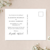 Stilvolles Script-Foto Save the Date Ankündigungspostkarte