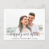 Stilvolles Script-Foto Save the Date Ankündigungspostkarte (Vorderseite)