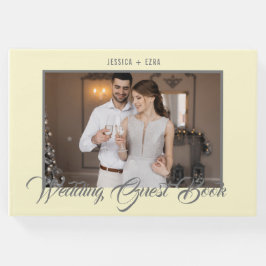 Stilvolles Script grau und weichgelb | FOTO Gästebuch