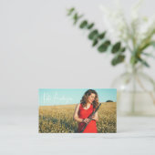 Stilvolles Script Profile Foto Musiker Black&White Visitenkarte (Stehend Vorderseite)