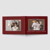 Stilvolles Script Silver und Burgundy | FOTO Gästebuch (Voll)