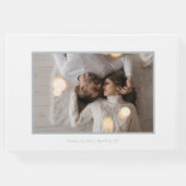 Stilvolles Script Silver und White | FOTO Gästebuch (Rückseite)