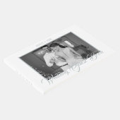 Stilvolles Script Silver White mit Schwarz-weißem  Gästebuch (Ecke)