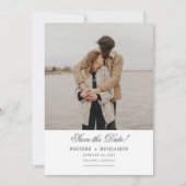 Stilvolles Script Wedding Foto Save The Date (Vorderseite)