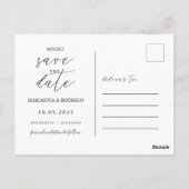 Stilvolles Script Wedding Foto Save the Date Postkarte (Rückseite)