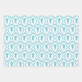 Stilvolles Seepferd Blue Nautical Gemustert Geschenkpapier Set (Vorderseite 2)