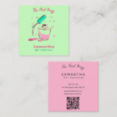 Stilvolles Set der Nail Technician Business Card Quadratische Visitenkarte (Vorne/Hinten)
