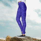 Stilvolles Shiny Cosmic Galaxy Blue Glitzer Party Leggings