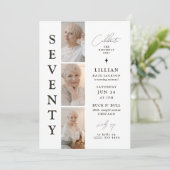 Stilvolles SIEBENTY Foto Strip 70. Geburtstag Einladung (Stehend Vorderseite)