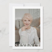 Stilvolles SIEBENTY Foto Strip 70. Geburtstag Einladung (Rückseite)