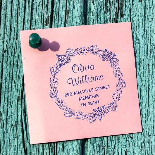 Stilvolles Siegel für die runde Rücksendeadresse m Permastempel