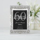 Stilvolles Silber 60. Hochzeit speichern Sie das D Save The Date (Stehend Vorderseite)