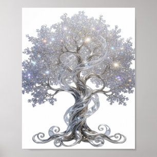 Stilvolles Silber ABSTRACT ART Design Poster