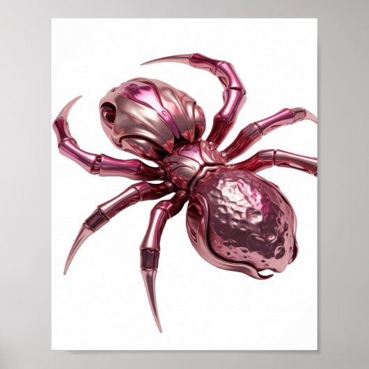Stilvolles Silber ABSTRACT ART Grafikdesign Poster (Vorne)