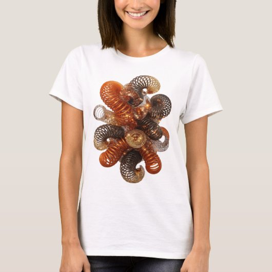 Stilvolles Silber ABSTRACT ART Statement T-Shirt (Vorderseite)