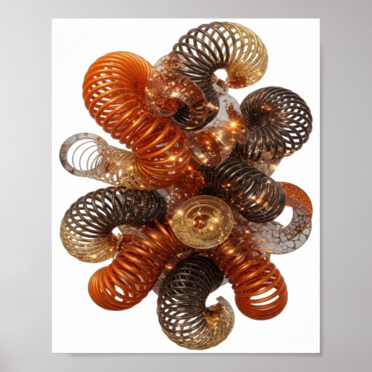 Stilvolles Silber ABSTRACTE KUNST Poster (Vorne)