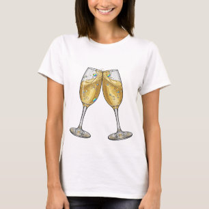 Stilvolles Silber CHEERS modernes Design T-Shirt