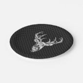 Stilvolles Silber Deer on Carbon Fibre Pappteller (Schrägansicht)