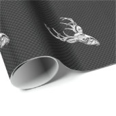Stilvolles Silber Deer on Carbon Print Geschenkpapier (Rolleneckpunkt)
