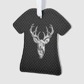 Stilvolles Silber Deer on Carbon Print Ornament (Vorderseite)
