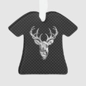 Stilvolles Silber Deer on Carbon Print Ornament (Vorderseite)