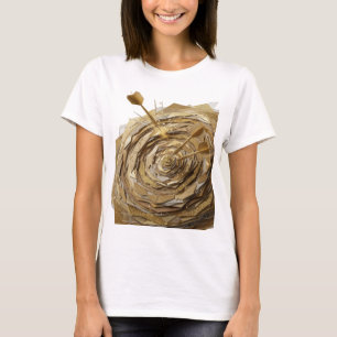 Stilvolles Silber-GOLDEN BULLSEYE-Künstlerisches M T-Shirt