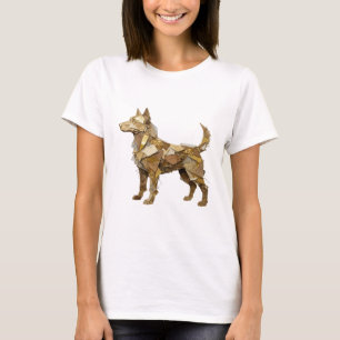 Stilvolles Silber GOLDEN DOG Statement-Design T-Shirt