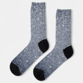 Stilvolles Silber-Grau-Glitter-Design Socken (Linkes Detail)