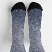Stilvolles Silber-Grau-Glitter-Design Socken (Oben)