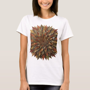 Stilvolles Silber HERBSTBLÄTTER Modernes Design T-Shirt