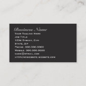 Stilvolles Silber im Schwarzen Auto - Details EU Visitenkarte (Rückseite)