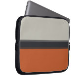 Stilvolles, silbergraues Navy Orange Red Stripe Mu Laptopschutzhülle (Vorne Rechts)
