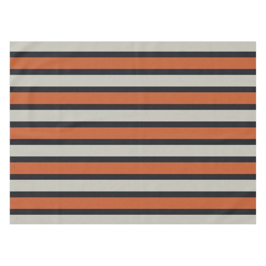 Stilvolles, silbergraues Navy Orange Red Stripe Mu Tischdecke (Vorderseite (Horizontal))
