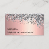 Stilvolles silbernes Glitzer Visitenkarte (Rückseite)