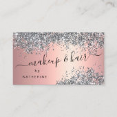 Stilvolles silbernes Glitzer Visitenkarte (Vorderseite)