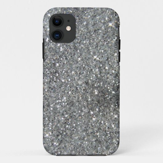 Stilvolles silbernes Glitzerglitz-Foto Case-Mate iPhone Hülle (Rückseite)