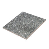 Stilvolles silbernes Glitzerglitz-Foto Fliese (Seite)