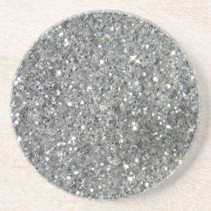 Stilvolles silbernes Glitzerglitz-Foto Getränkeuntersetzer